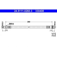 24.5111-0260.3 ATE Гальмівний шланг