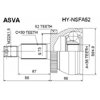 HY-NSFA52 ASVA Шарнирный комплект, Привідний вал