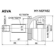 HY-NSFA52 ASVA Шарнирный комплект, Привідний вал