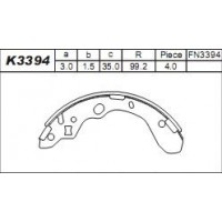 K3394 ASIMCO Комплект гальмівних колодок