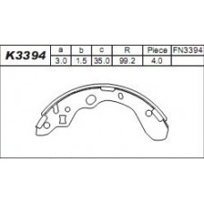 K3394 ASIMCO Комплект гальмівних колодок