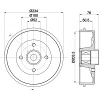 8DT 355 302-871 HELLA PAGID Гальмівний барабан