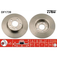 DF1739 TRW Гальмівний диск