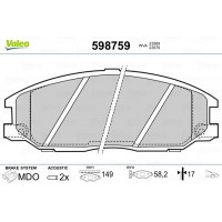 598759 VALEO Комплект гальмівних колодок дисковий гальм