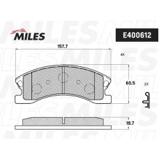 E400612 MILES Комплект гальмівних колодок дисковий гальм