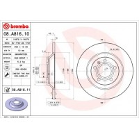 08.A816.11 BREMBO Гальмівний диск