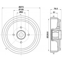 8DT 355 302-771 HELLA Гальмівний барабан