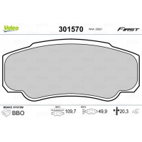 301570 VALEO КомплеК т гальмівних колодок, дискове гальмо