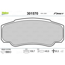301570 VALEO КомплеК т гальмівних колодок, дискове гальмо
