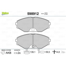 598912 VALEO КомплеК т гальмівних колодок, дискове гальмо