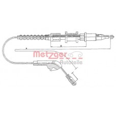 11.5943 METZGER Тросик, cтояночный тормоз