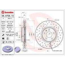 09.A758.1X BREMBO Гальмівний диск