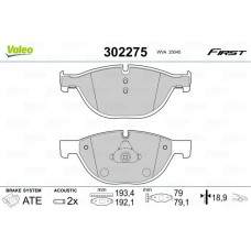 302275 VALEO КомплеК т гальмівних колодок, дискове гальмо