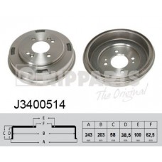 J3400514 NIPPARTS Гальмівний барабан