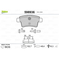 598936 VALEO Комплект гальмівних колодок дисковий гальм