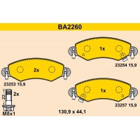 BA2260 BARUM Комплект гальмівних колодок дисковий гальм