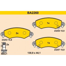BA2260 BARUM Комплект гальмівних колодок дисковий гальм