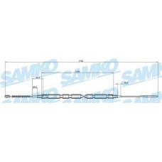 C0810B SAMKO Тросик, cтояночный тормоз