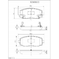 K360A13 NPS КомплеК т гальмівних колодок, дискове гальмо