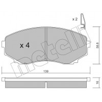 22-0477-0 METELLI Комплект гальмівних колодок дисковий гальм