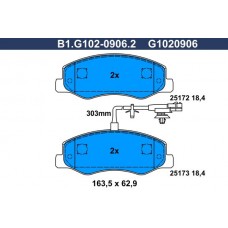 B1.G102-0906.2 GALFER Комплект гальмівних колодок дисковий гальм