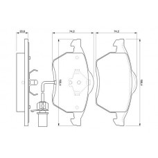 0 986 424 633 BOSCH Комплект гальмівних колодок дисковий гальм
