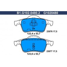 B1.G102-0480.2 GALFER КомплеК т гальмівних колодок, дискове гальмо