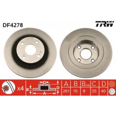 DF4278 TRW Гальмівний диск
