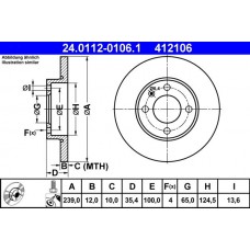 24.0112-0106.1 ATE Гальмівний диск