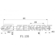 GF-2490 ZEKKERT Газова пружина заднє скло