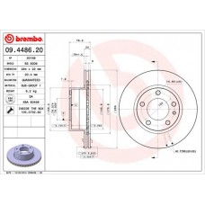 09.4486.20 BREMBO Гальмівний диск