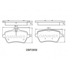 DBP2659 DANAHER Комплект гальмівних колодок дисковий гальм