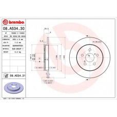 08.A534.30 BREMBO Гальмівний диск