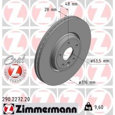 290.2272.20 ZIMMERMANN Гальмівний диск