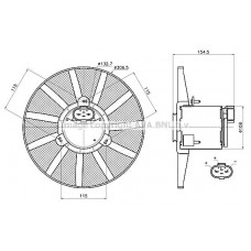 VN7443 AVA QUALITY COOLING Вентилятор охолодження двигуна