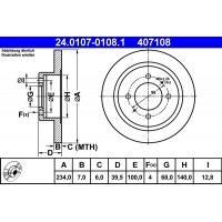 24.0107-0108.1 ATE Гальмівний диск