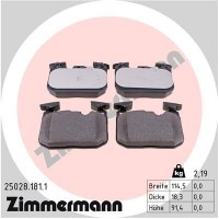 25028.181.1 ZIMMERMANN Комплект гальмівних колодок дисковий гальм