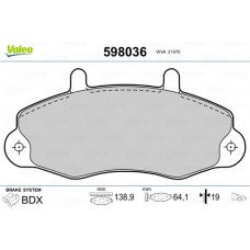 598036 VALEO Комплект гальмівних колодок дисковий гальм