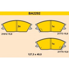 BA2292 BARUM Комплект гальмівних колодок дисковий гальм