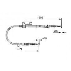 1 987 477 917 BOSCH Тросик, cтояночный тормоз