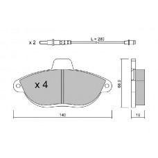 BPFI-1012 AISIN Комплект гальмівних колодок дисковий гальм