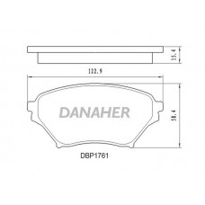 DBP1761 DANAHER Комплект гальмівних колодок дисковий гальм