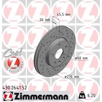 430.2641.52 ZIMMERMANN Гальмівний диск