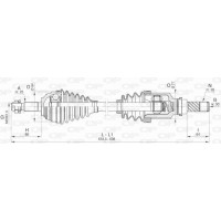 DRS6447.00 OPEN PARTS Привідний вал