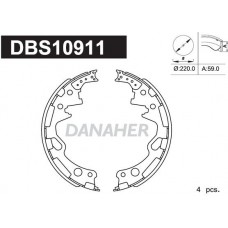 DBS10911 DANAHER Комплект гальмівних колодок