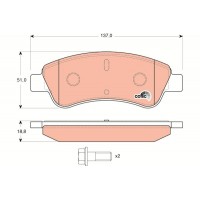 GDB1463 TRW TRW PEUGEOT Гальмівні колодки дискові 307 1,4i 01-