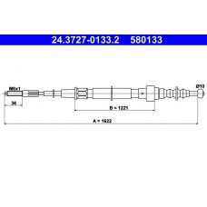 24.3727-0133.2 ATE Тросик, cтояночный тормоз