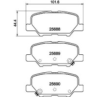 8DB 355 029-331 HELLA Комплект гальмівних колодок дисковий гальм