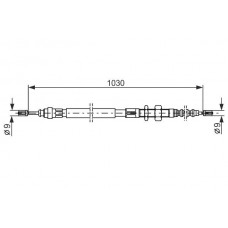 1 987 477 491 BOSCH Тросик, cтояночный тормоз