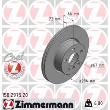 150.2975.20 ZIMMERMANN Гальмівний диск